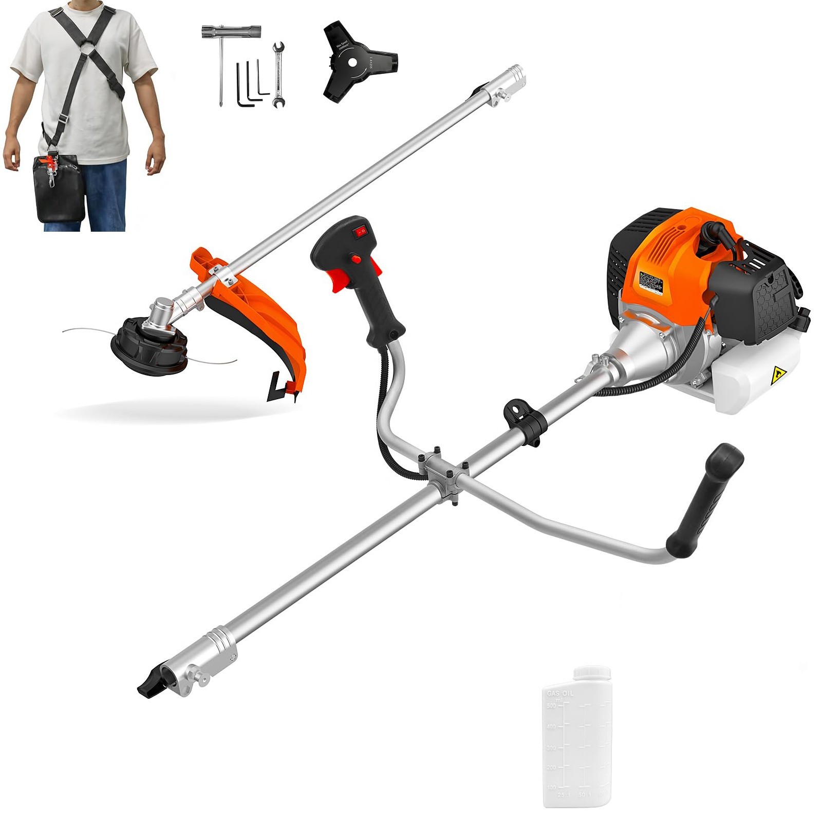 Upgraded Weed Wacker Gas 52cc 2-Cycle Engine String Trimmer Grass Weed Eater