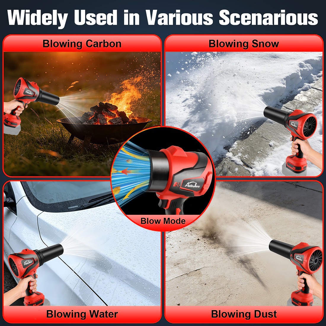 Cordless Leaf Blower for Milwaukee 18V Battery 2in1 Electric Leaf Blower&Vacuum