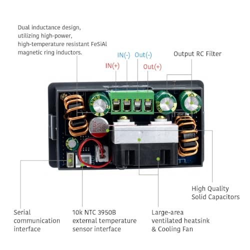 120W Buck Boost Converter, CC CV Adjustable Voltage Regulator with MPPT Solar