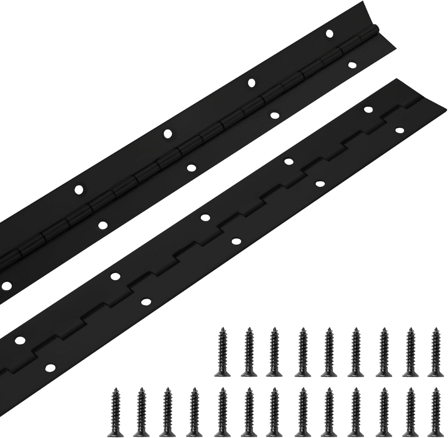 2 Pack Piano Hinge 30 Inch x 1.2 Inch Heavy Duty Stainless Steel Black Continuou