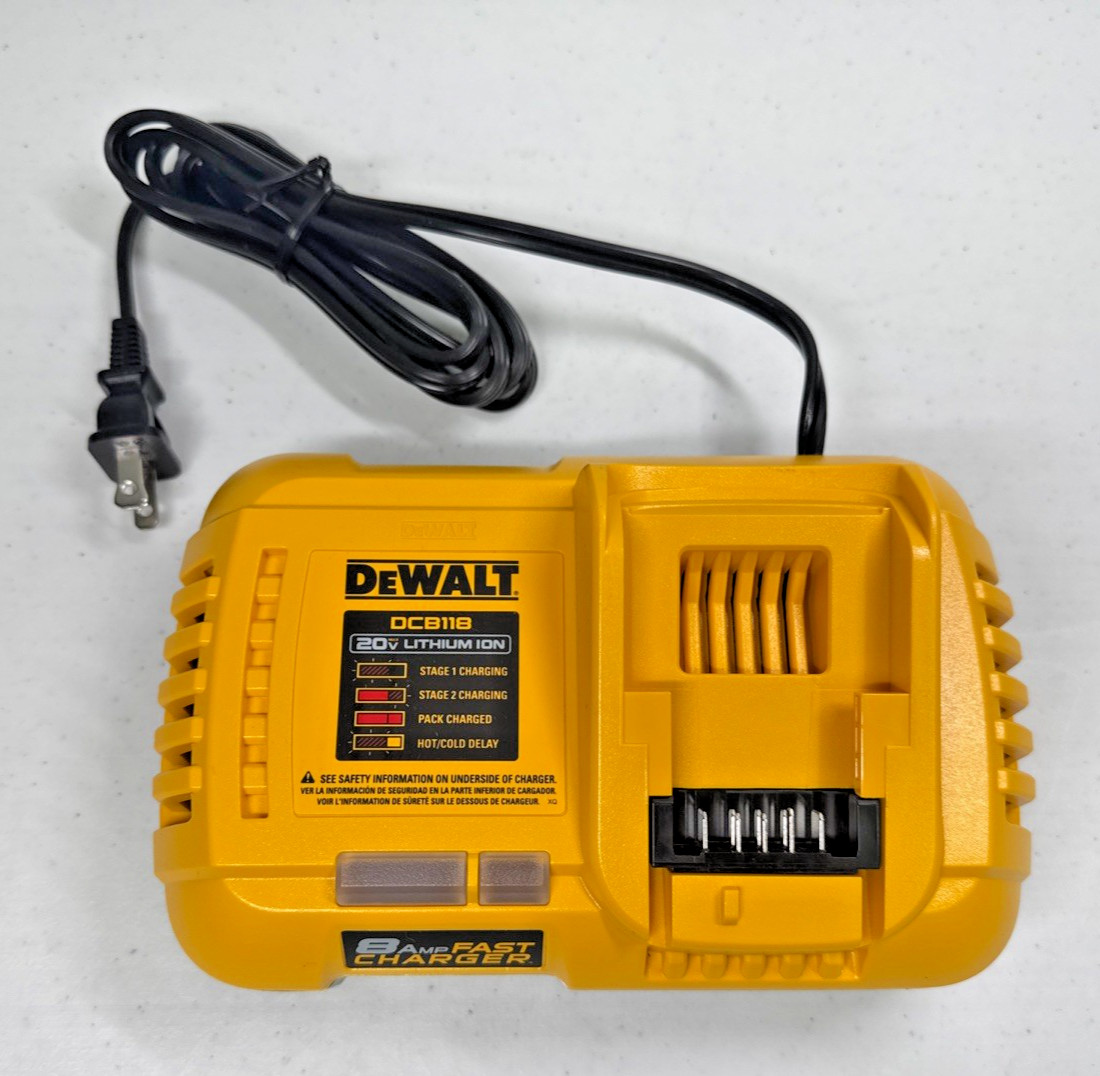 NEW DeWalt DCB118 20V/60V FlexVolt Lithium Ion Fan Cooled Fast Battery Charger