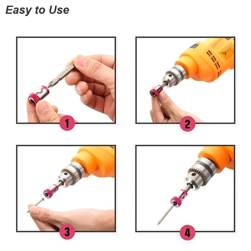 Magnetic Screwdriver Bit Holder Strong Magnet Ring 1/4 Quick Change Adapter Tool