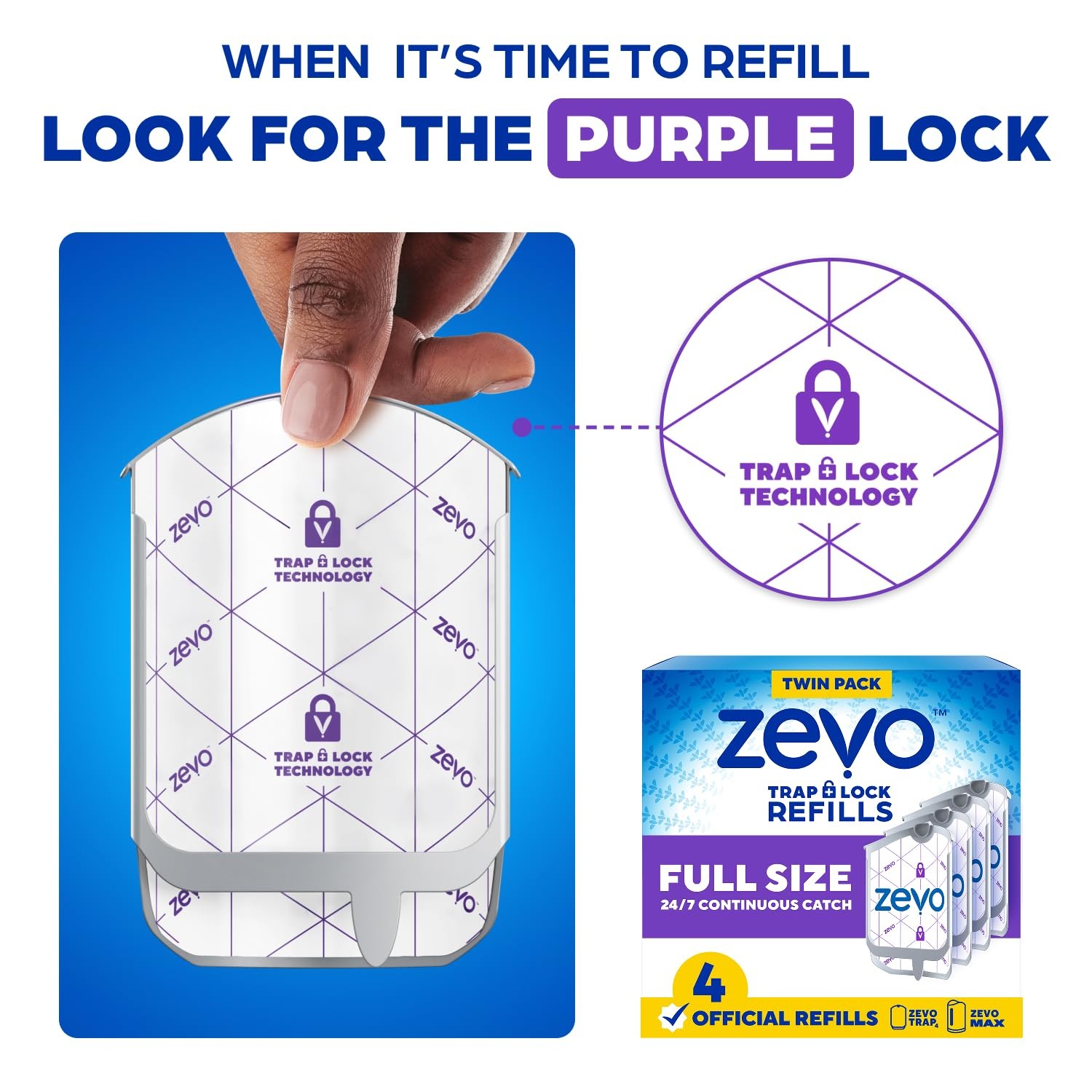 Zevo Flying Insect Trap Official Refill Cartridges Fits Both Zevo Trap & MAX