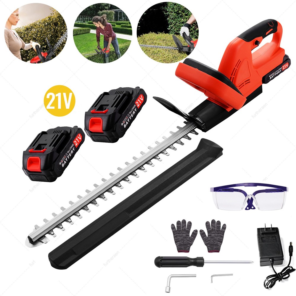 22Inch Cordless Hedge Trimmer Cordless Electric Hedge Trimmer w/2* 21V Battery