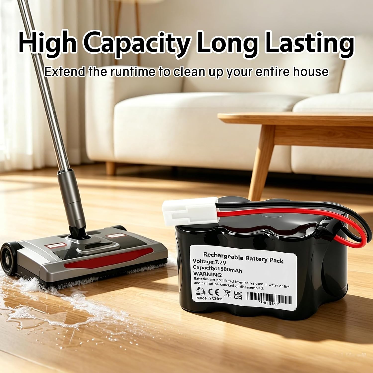 MULS 1500mAh Battery Replacement for l 2880 Series Perfect Sweep Turbo Cordless