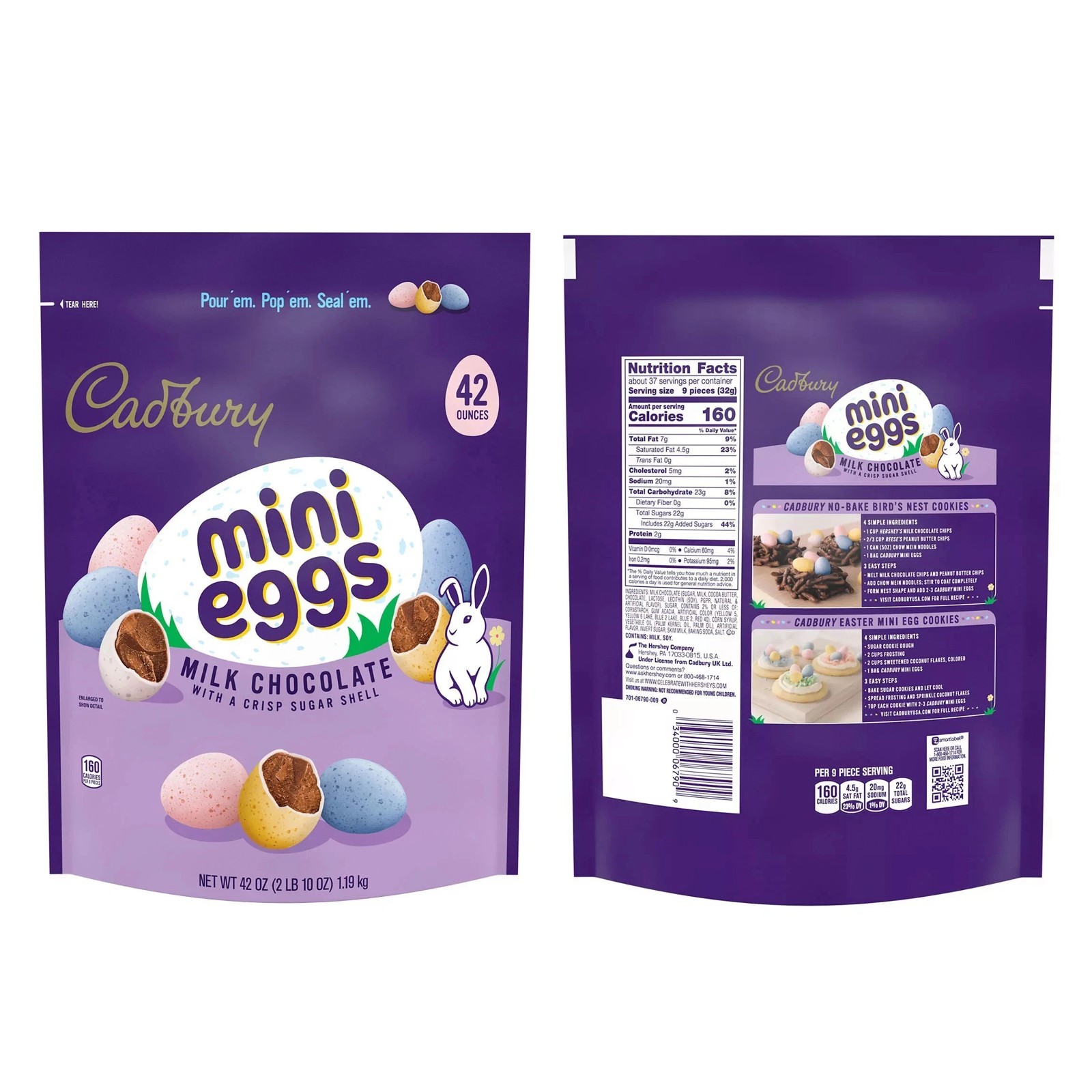 Cadbury MINI EGGS Milk Chocolate Crisp Sugar Easter Candy Shell 42 OZ Bag