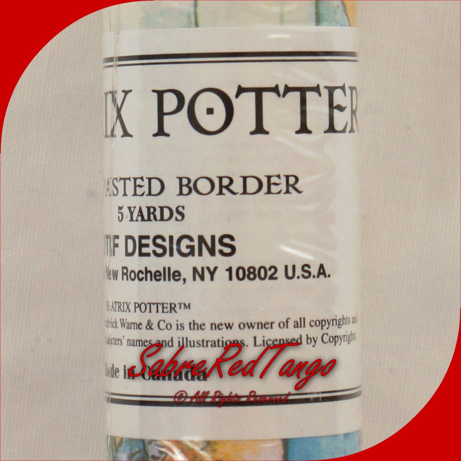 NOS VINTAGE 90S BEATRIX POTTER PETER RABBIT BORDER BPC13020W