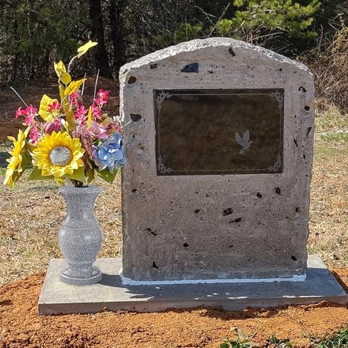 Cemetery Memorial Flower Vase with Drain Holes, 2 Pack, 9.8 in