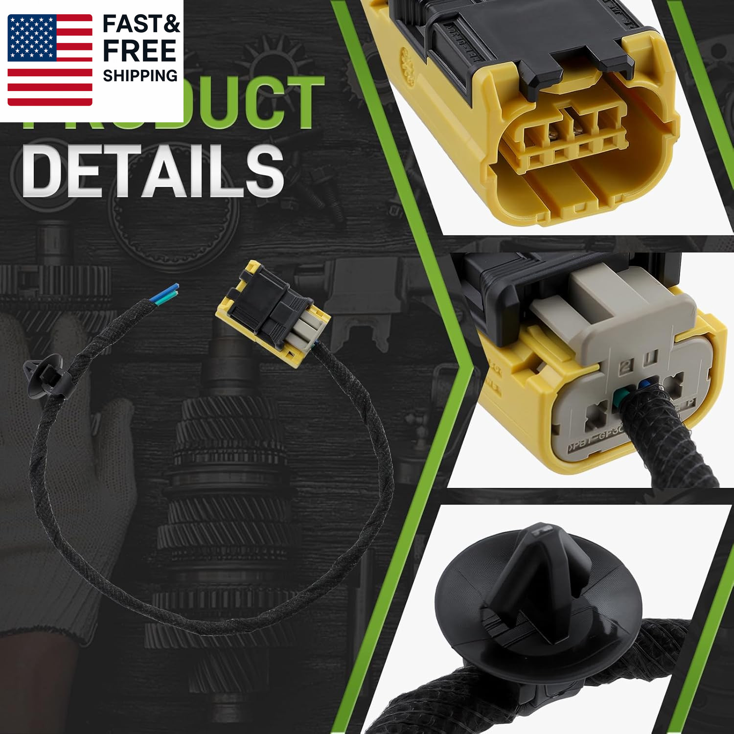 Front Impact Sensor Pigtail Connector Plug Wiring Harness Compatible with Hond