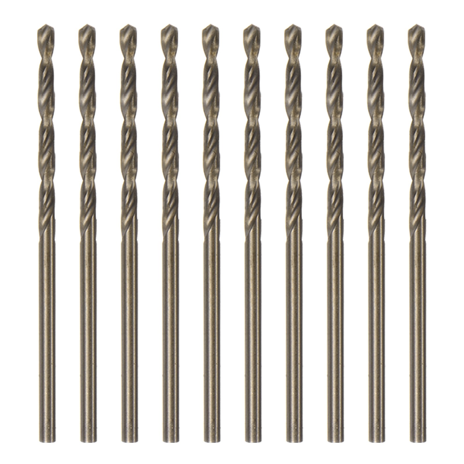 10pcs Cobalt Jobber Drill Bits 2.2mm for Hard Metal Wood Plastic