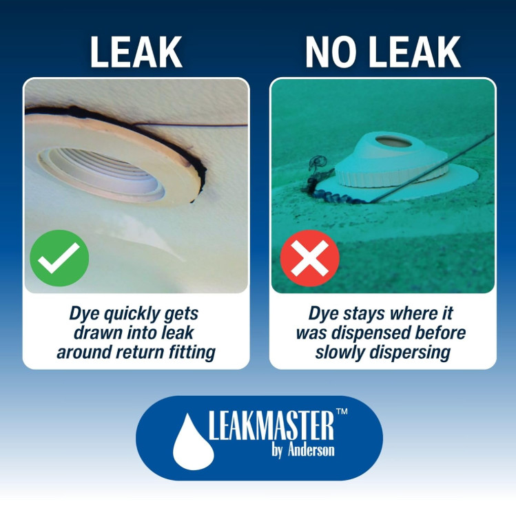 Leakmaster Pool Leak Detection Kit – 8 Oz Yellow Dye with Reusable Syringe –