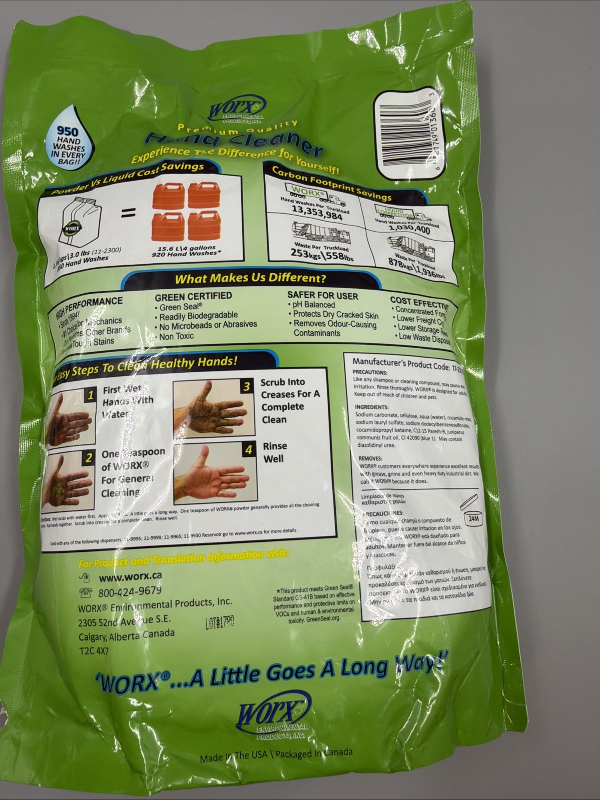 WORX Biodegradable Hand Cleaner 3 lb Stand-Up Pouch