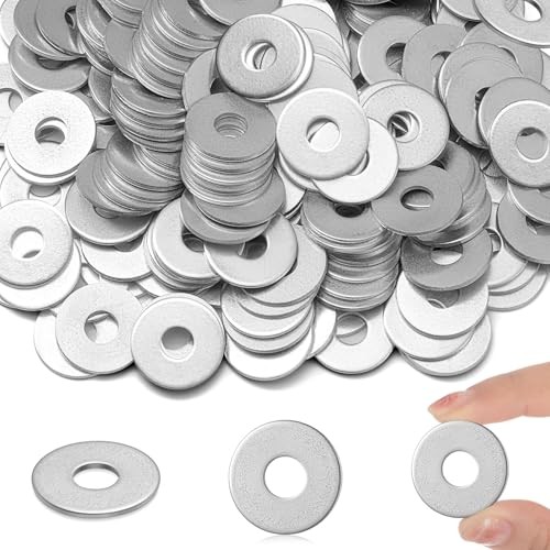 Pieces Zinc Fender Washers Thickness 2 mm Flat 3/8″ x 1-1/4″ 200 Silver