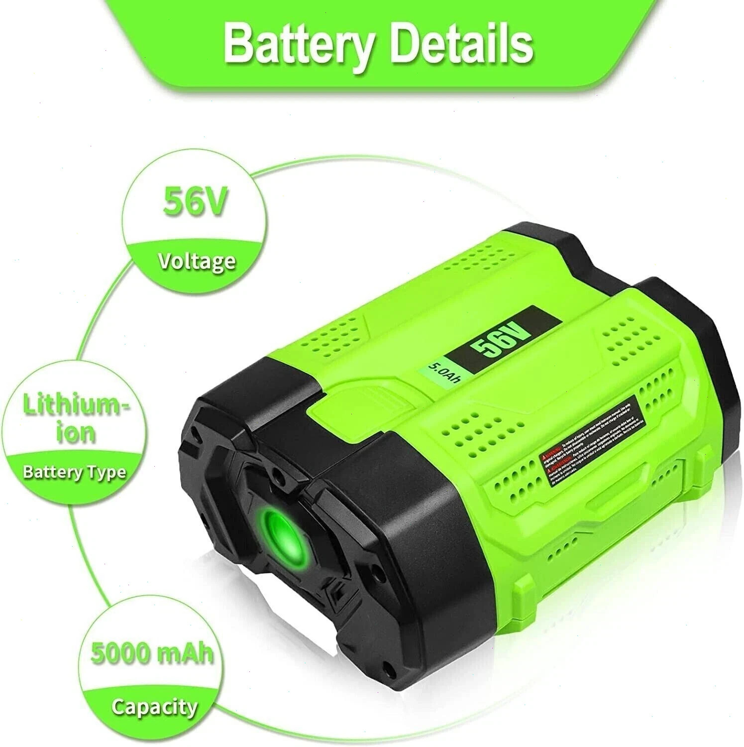 2PACK For EGO 56V 56Volt BA2800T POWER+ 5.0AH Battery Lithium Ion BA2240 BA1400T