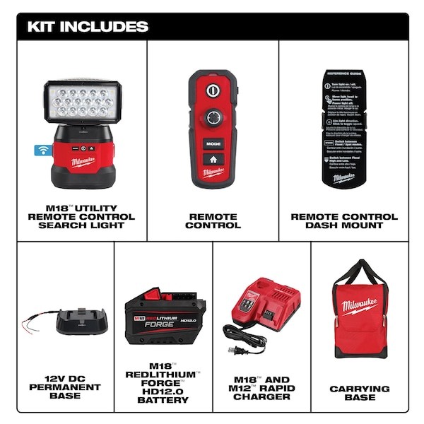 Milwaukee Tool 2123-21Hd M18 Utility Remote Control Search Light Kit With