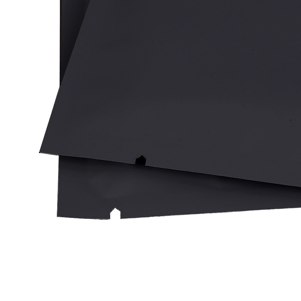 100 Double-Sided Matte Black Open Top Mylar Foil Sample Snack Pack Storage Bags