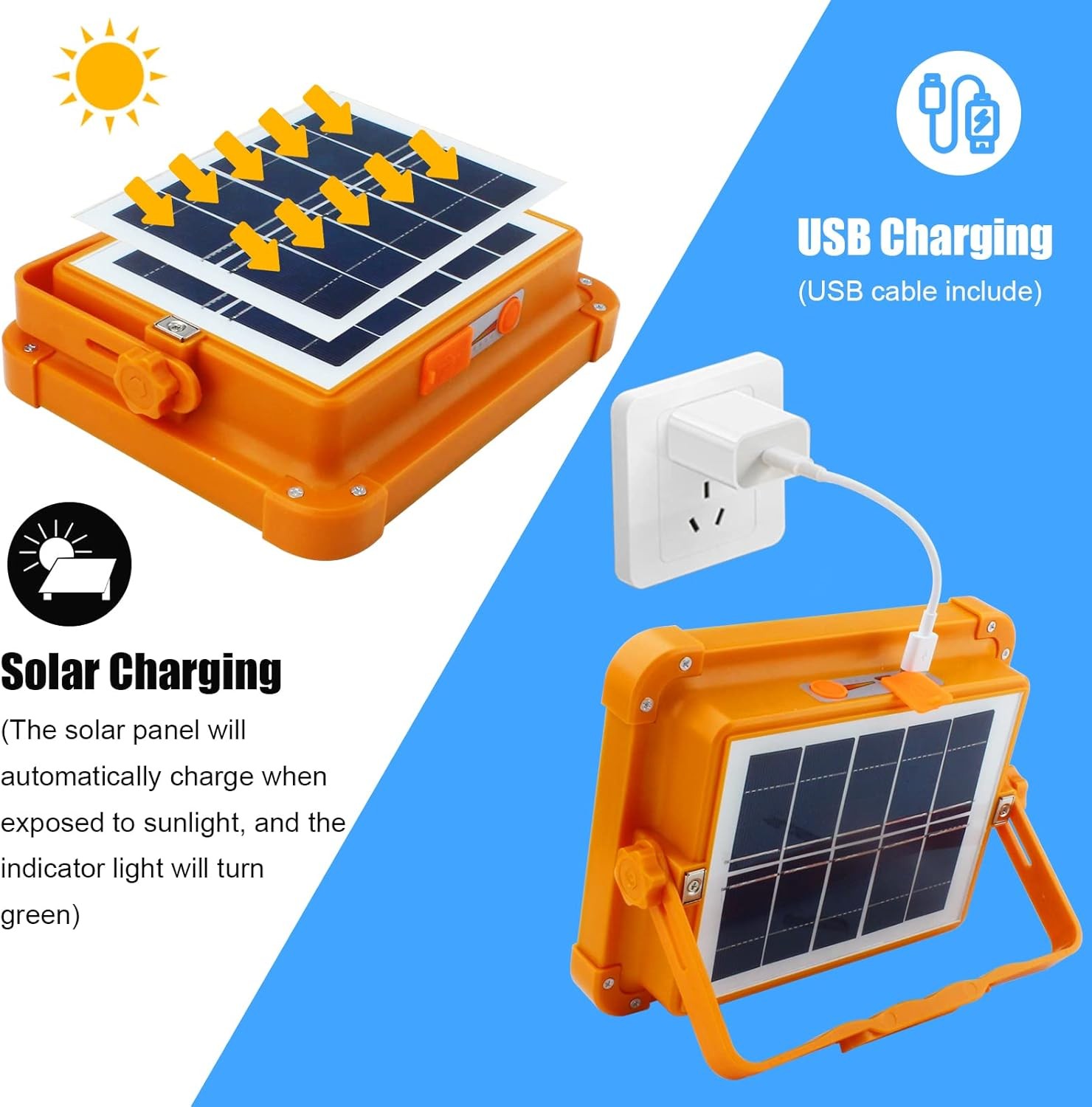 Portable Solar Rechargeable Work USB Light Outdoor Camping Security Lamp