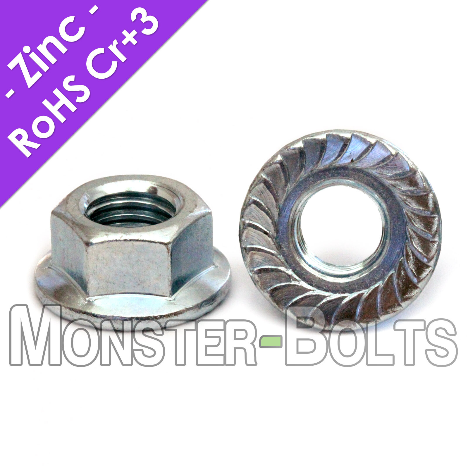 Serrated Hex Flange Lock Nuts, Case Hardened Zinc – 6-32 8-32 10-24 10-32 1/4-20