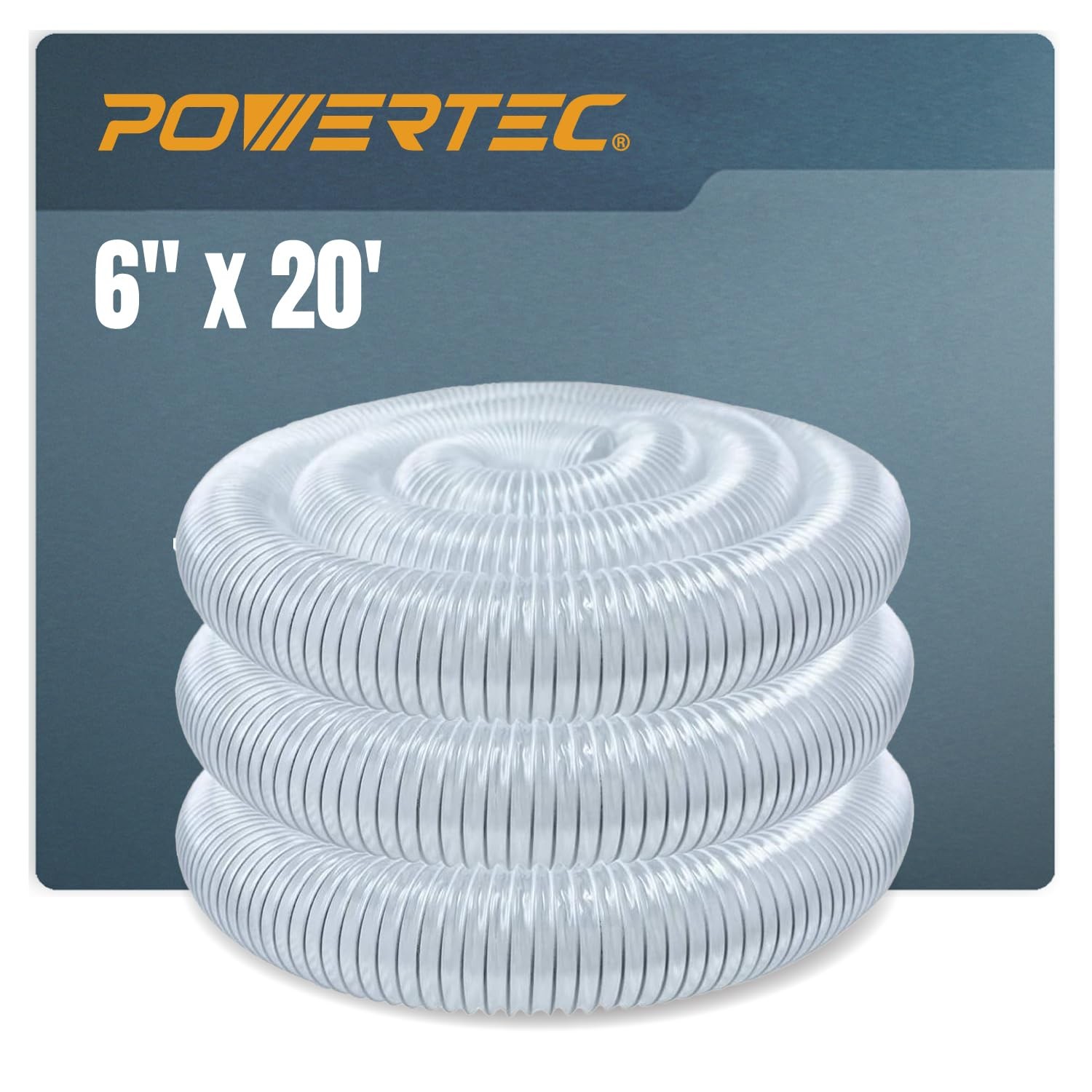 POWERTEC 6 x 20 Dust Collection Hose, 6 Inch Dust Collector Hose for Woodwork…