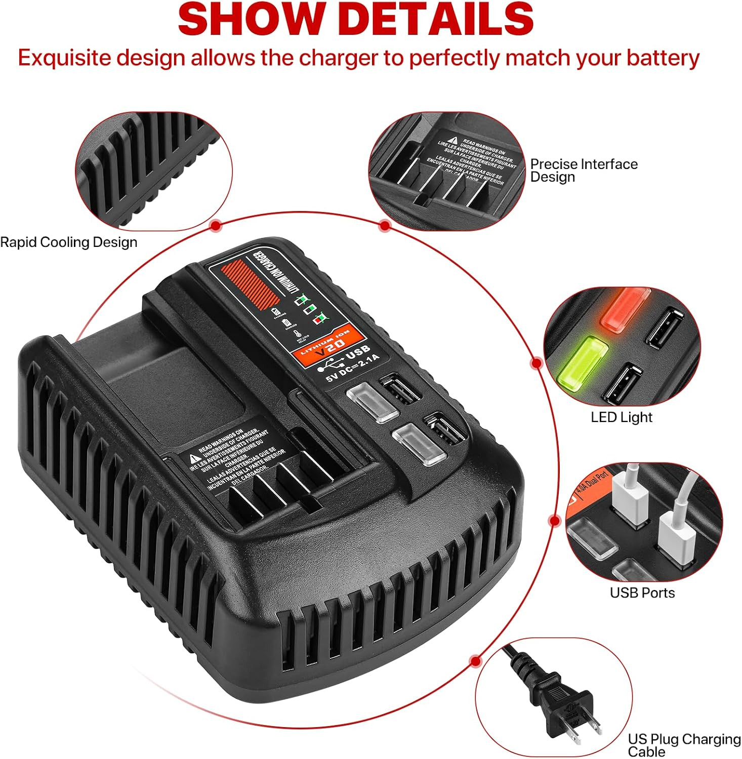 2Pack 20V 3.5Ah Battery and Charger Set for Craftsman 20V Lithium Battery CMCB20