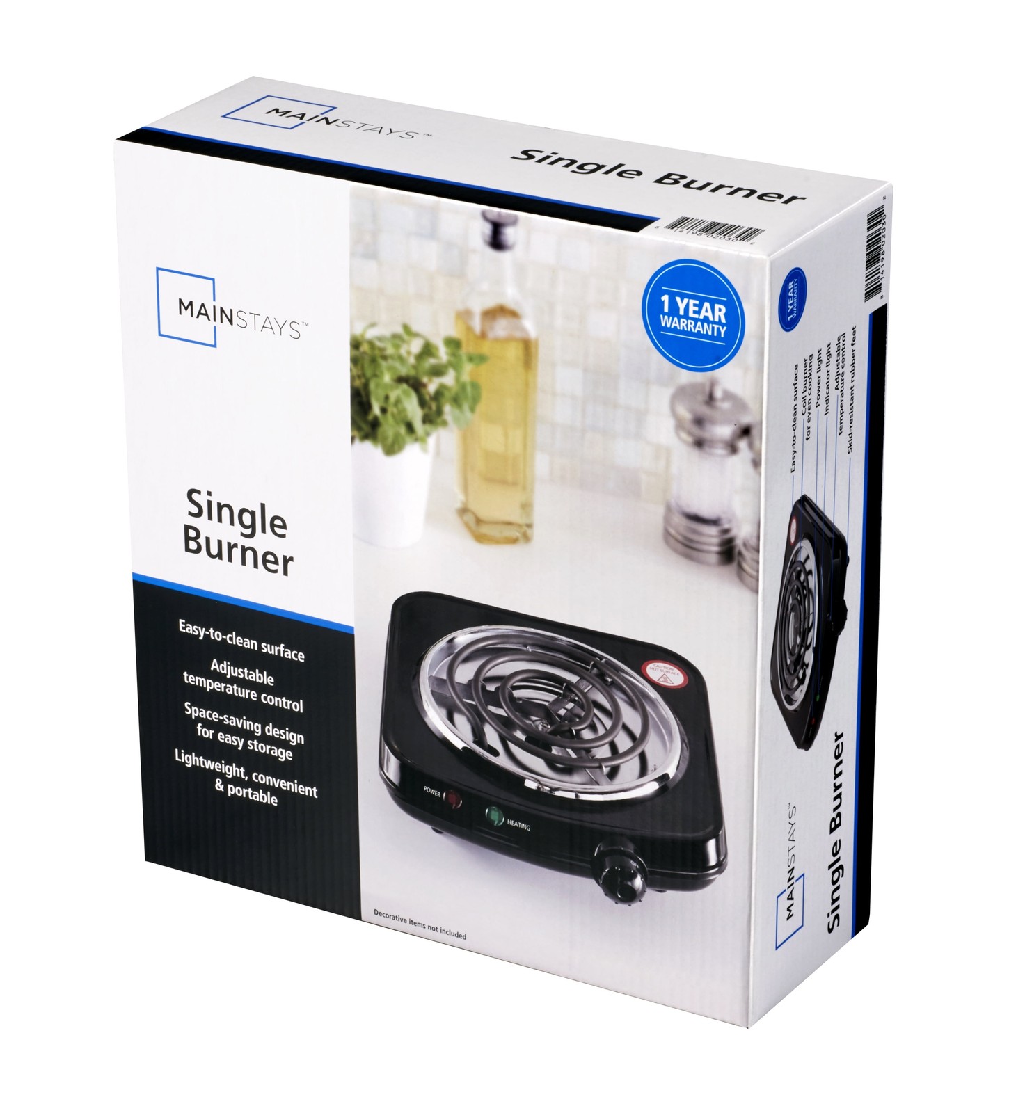 Portable Single Burner and Hot Plate, Easy to Clean, Black, 120V~ 1100W