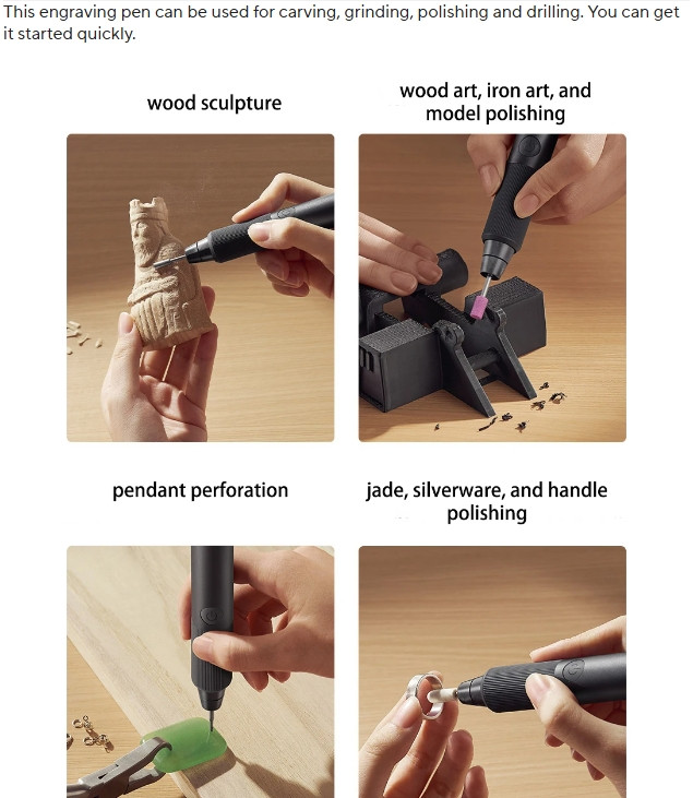 XIAOMI Electric Grinding Pen Grinder Rotary Drill Tool Wood Carving Polishing AU