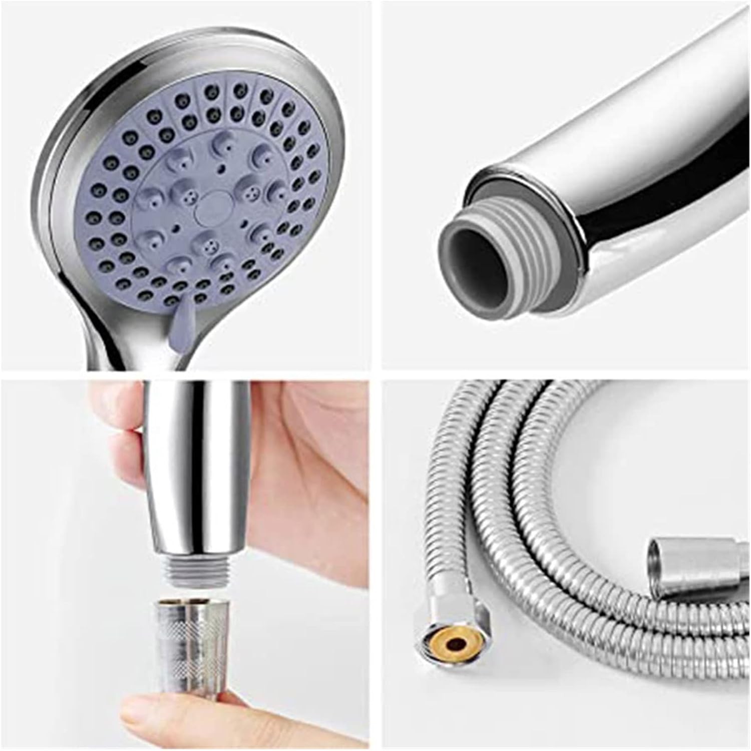 High Pressure Shower Head 5 Settings Handheld Shower Heads Spray With 5 FT Hose