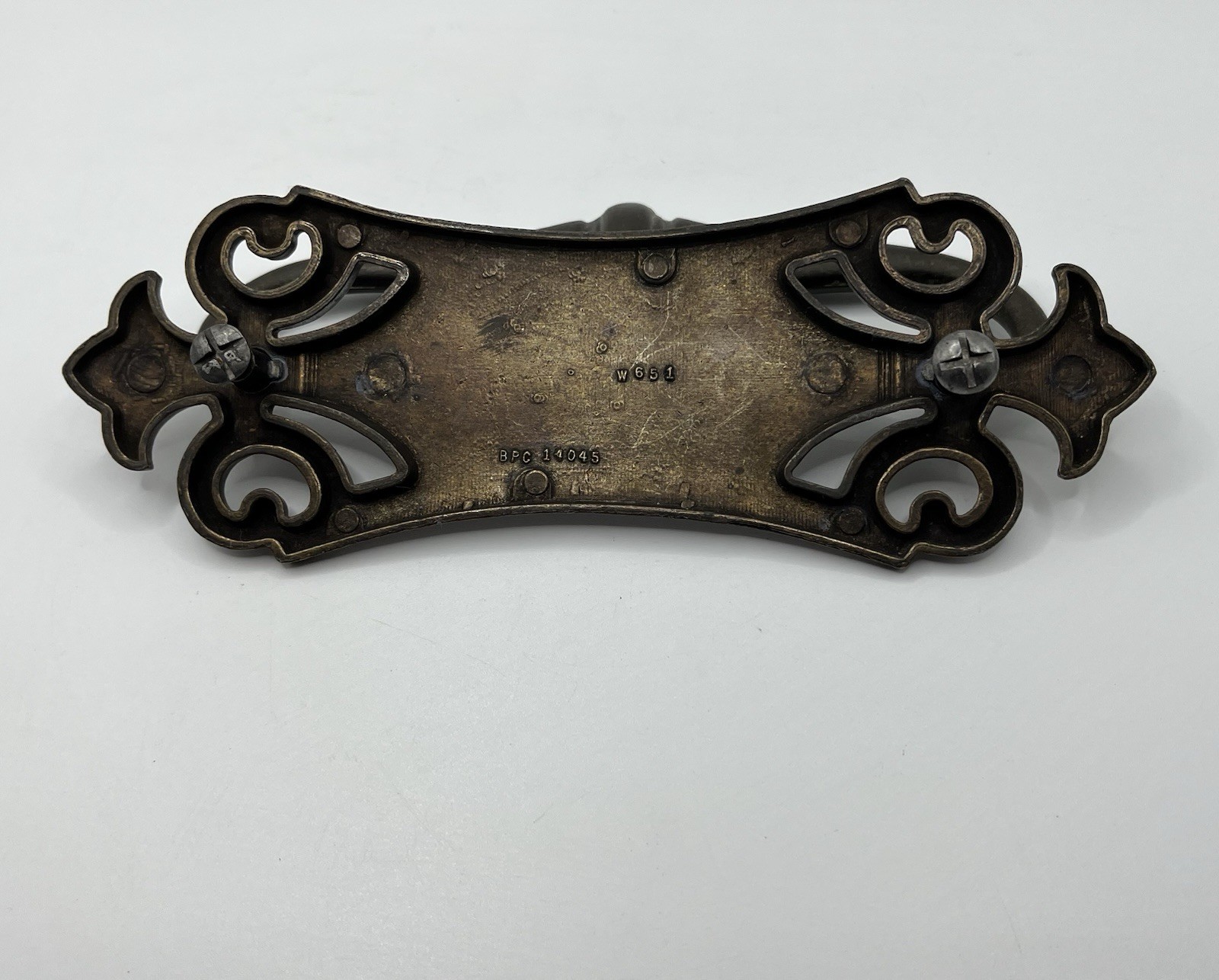 6 Vintage Large BPC 14045 Brass Chippendale Bail Pull Drawer Handles Victorian