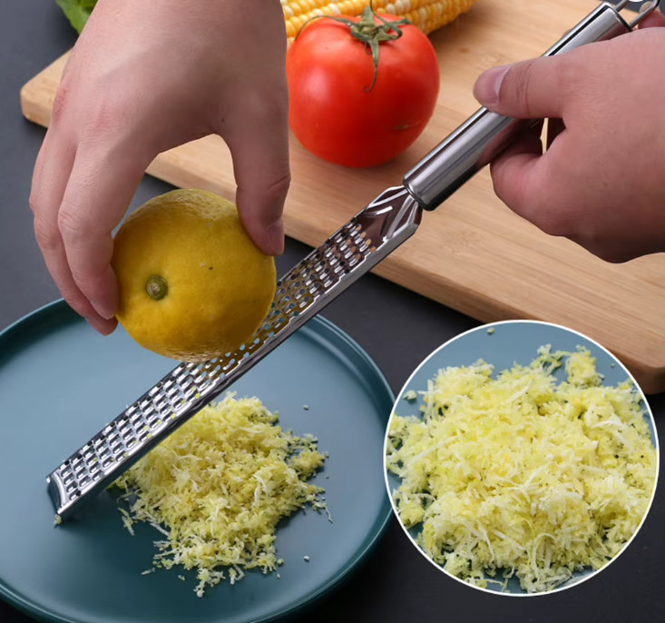 1pc Stainless Steel Kitchen Grater Lemon Citrus Cheese Garlic Zester – NEW