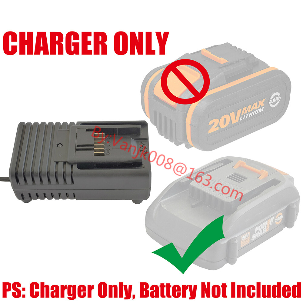 1x WORX 20V WA3520/3575/3578/3525 Li-ION BATTERY 60-MINUTE FAST CHARGER-US STOCK