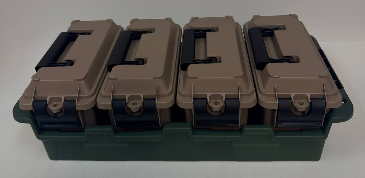 Greenmade Store-All Storage Crate Water Resistant Stackable w/ Tray , 4-pack