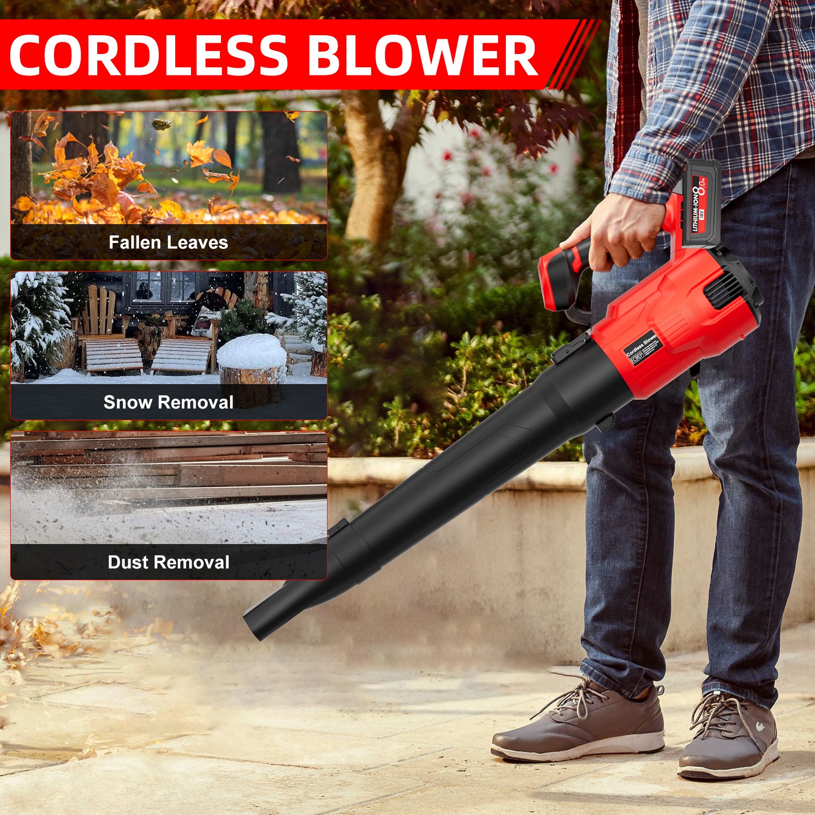 Cordless Leaf Blower for Milwaukee for m18 Battery Brushless Snow Blowing