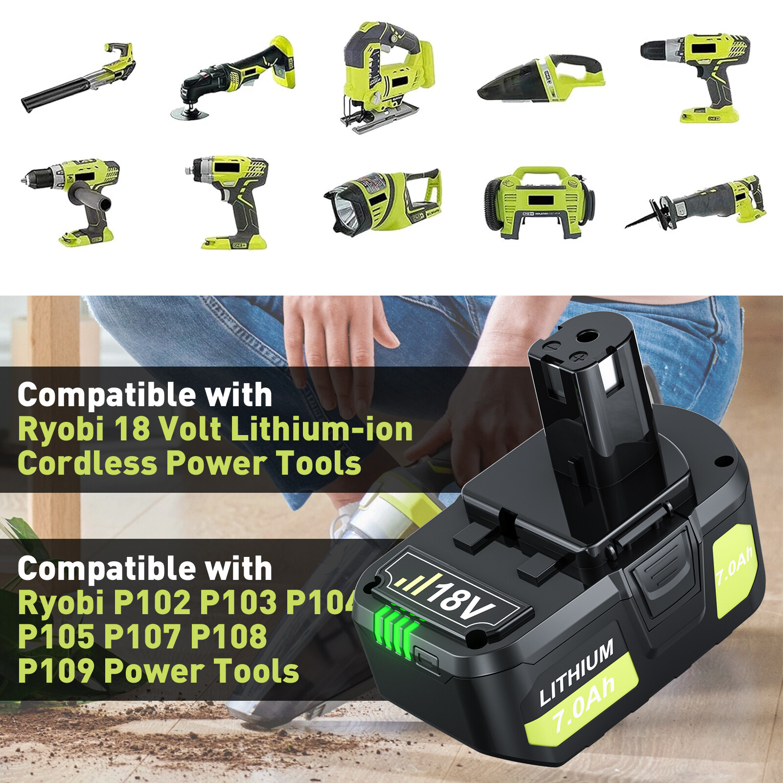 FOR RYOBI Battery PBP005 P197 LITHIUM-Ion 18V ONE+ 4.0Ah 8.0Ah Battery NEW
