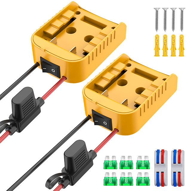 Power Wheel Adapter with Switch Compatible with Dewalt 20V Battery Holder Dock