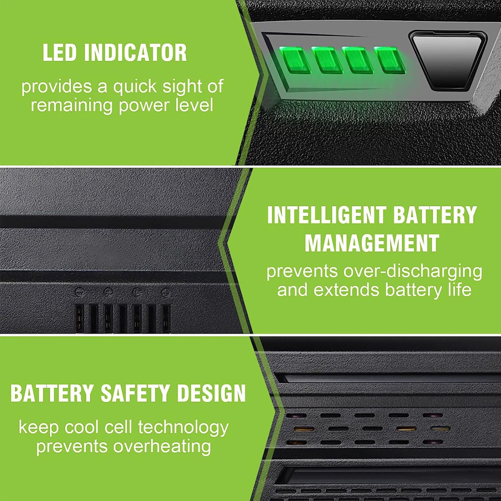 2pack 5.0Ah For Greenworks Pro 60Volt Max Tool Lithium-ion Battery LB605 LB60A01