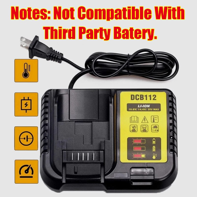 2/1Pack 12V Max Lithium-ion Battery / Charger For Dewalt DCB127-2 DCB120 DCB121
