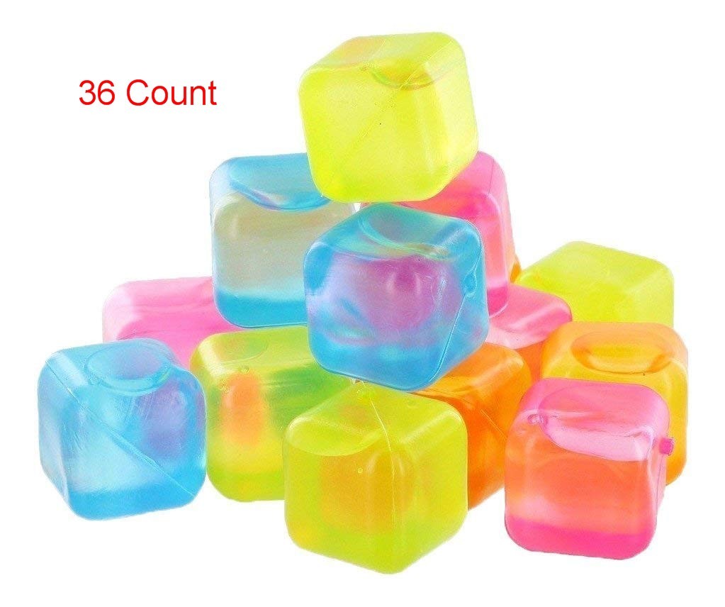 36 Piece Plastic Reusable Ice Cubes Coolers Refreeze Pool Party BPA FREE
