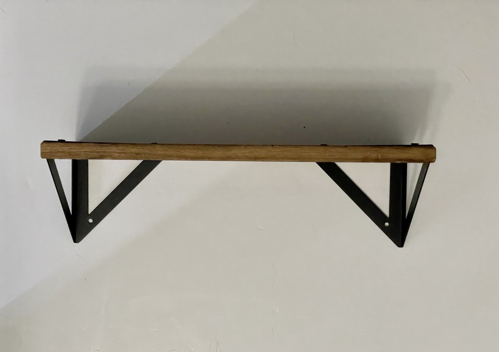 Set of 3 Rustic Floating Wall Shelves Wood Metal Farmhouse Wall Mounted Shelf