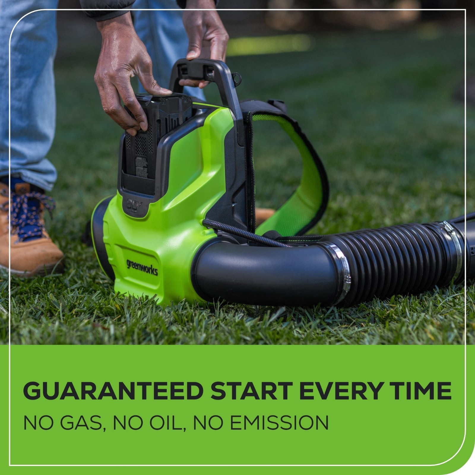 Greenworks 80V 750CFM Backpack Leaf Blower with 4Ah Battery and Rapid Charger