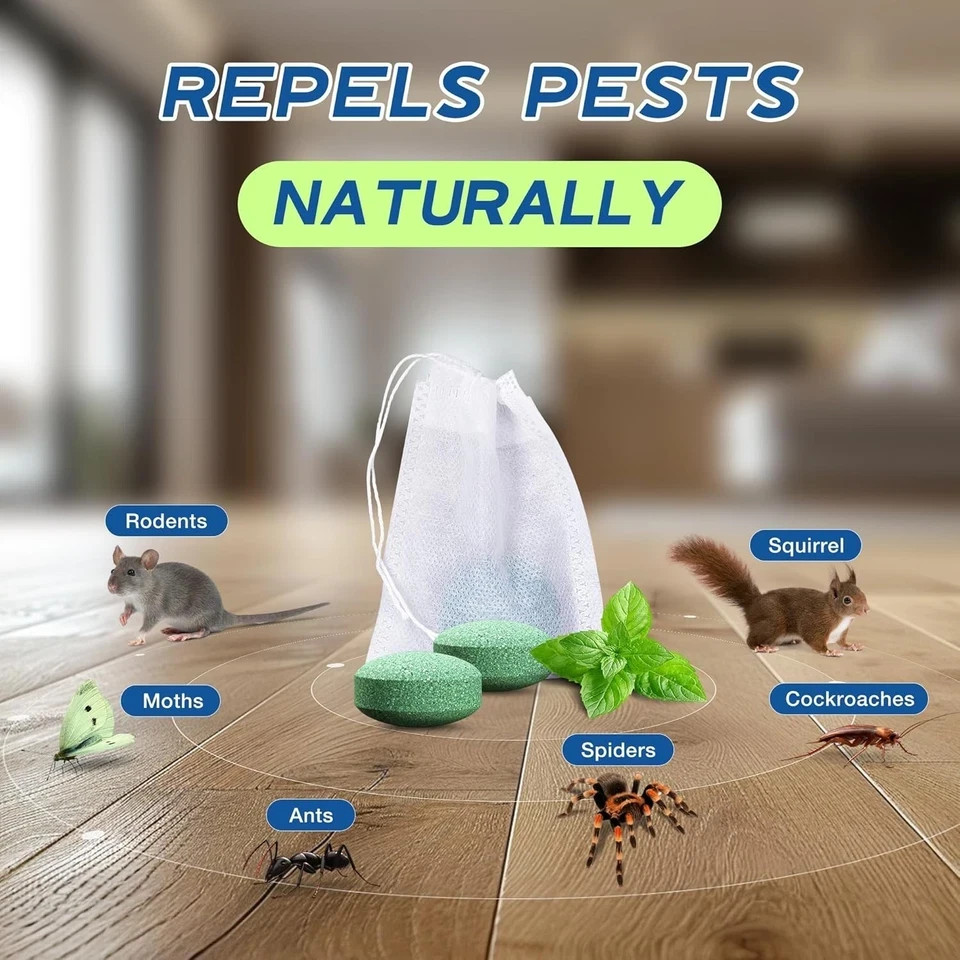 Natural Rodent Repellent Peppermint Sachets 24 Pack Mouse Mice Pest – US