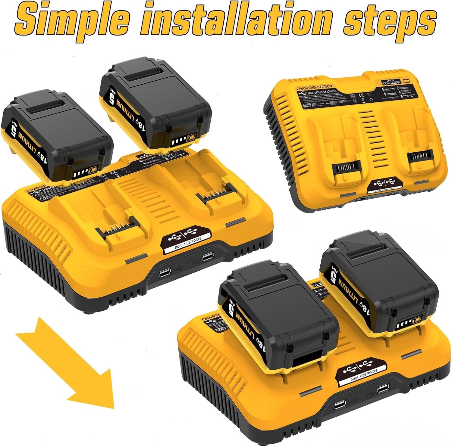 2Pack For DeWalt 20V 20 Volt Max XR 12.0AH Lithium Battery DCB206-2/Dual Charger