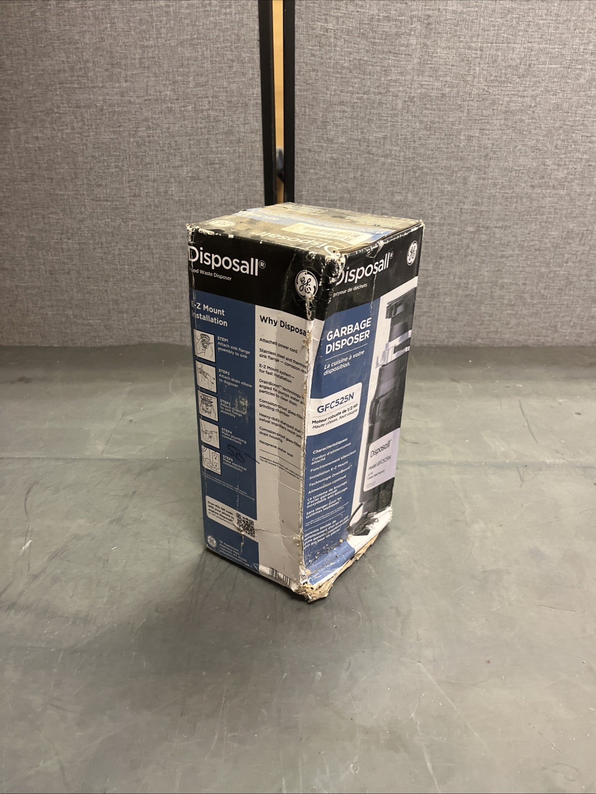 GE 1/2 Horsepower Continuous Feed GarbageDisposerCorded Disposal GFC525N BAD BOX