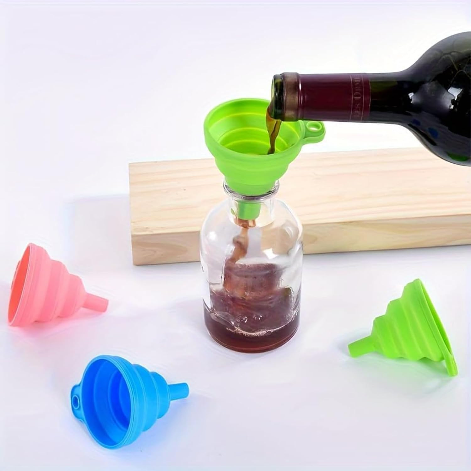 Kitchen Funnel Set 4 Pack, Small and Large, Kitchen Gadgets Accessories Foldable