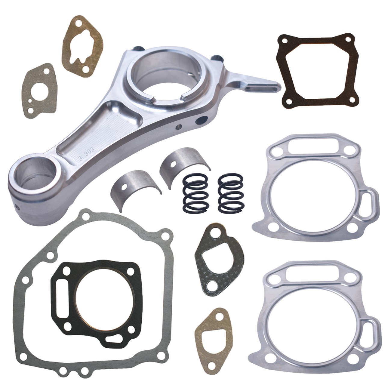 3.303″ Billet Aluminum Connecting Rod With 26lb Valve Spring Kit For Honda GX200