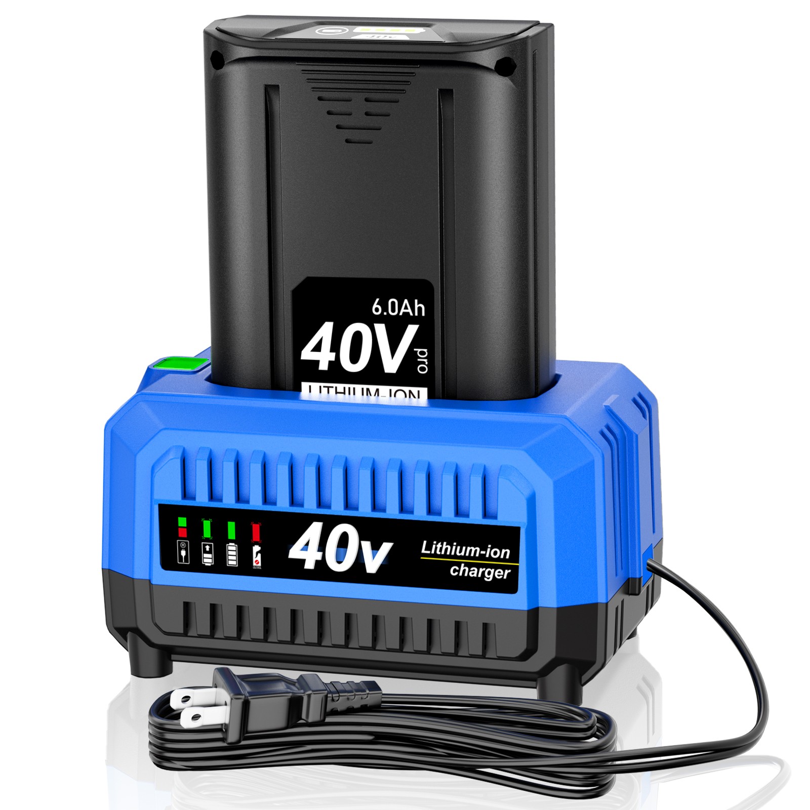 6.0Ah Lithium-Ion Battery and Charger Kit For Kobalt 40V Max KB540-06 KB440-03