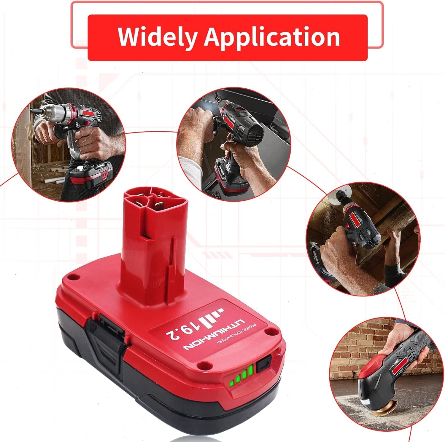 19.2V 3.0AH For Craftsman 19.2V Battery Lithium C3 DieHard XCP / Charger 11375