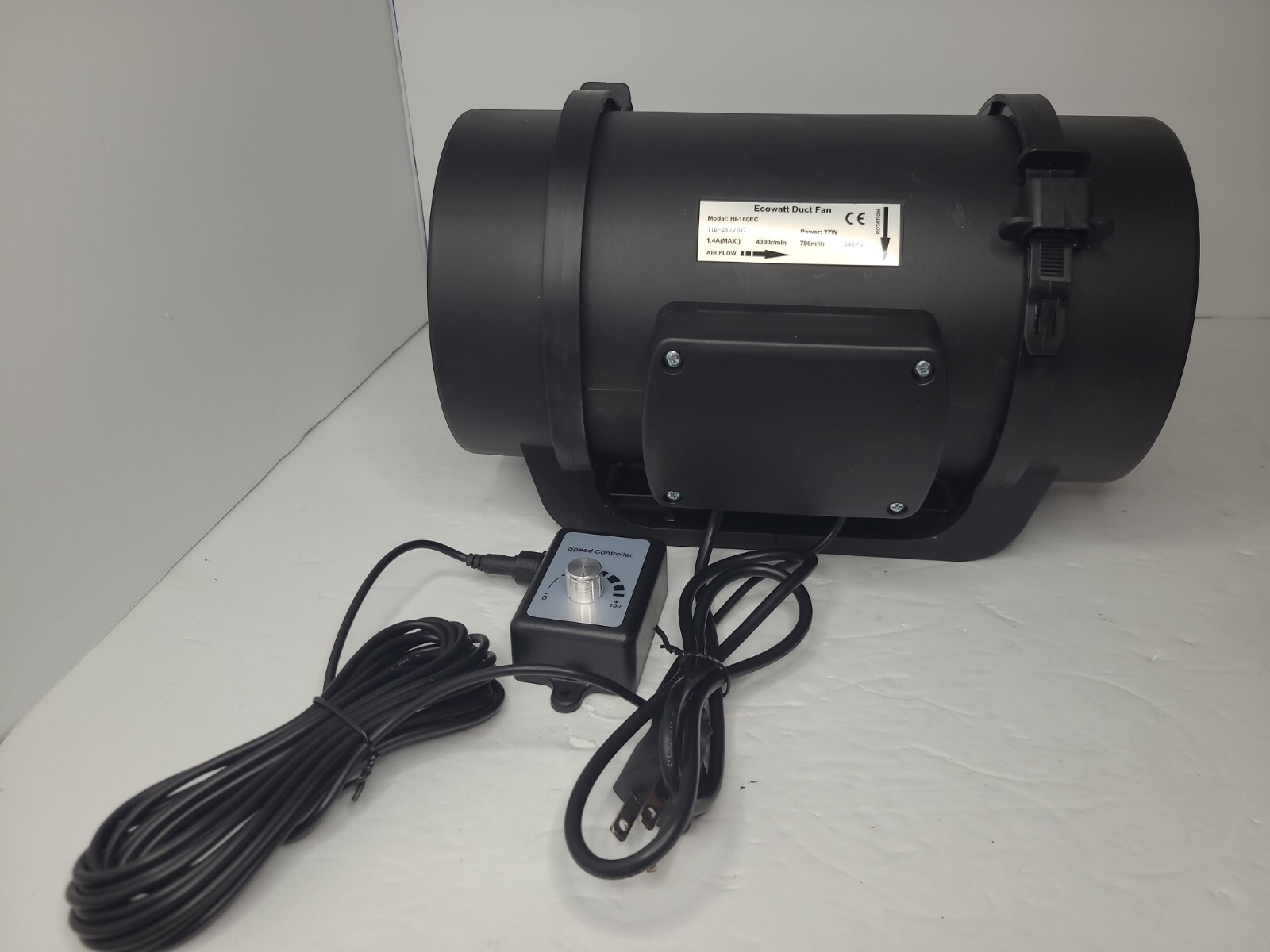 Circulating Duct 6 x 11.5 Duct Fan AC100-240V Stepless Speed Regulation High-End