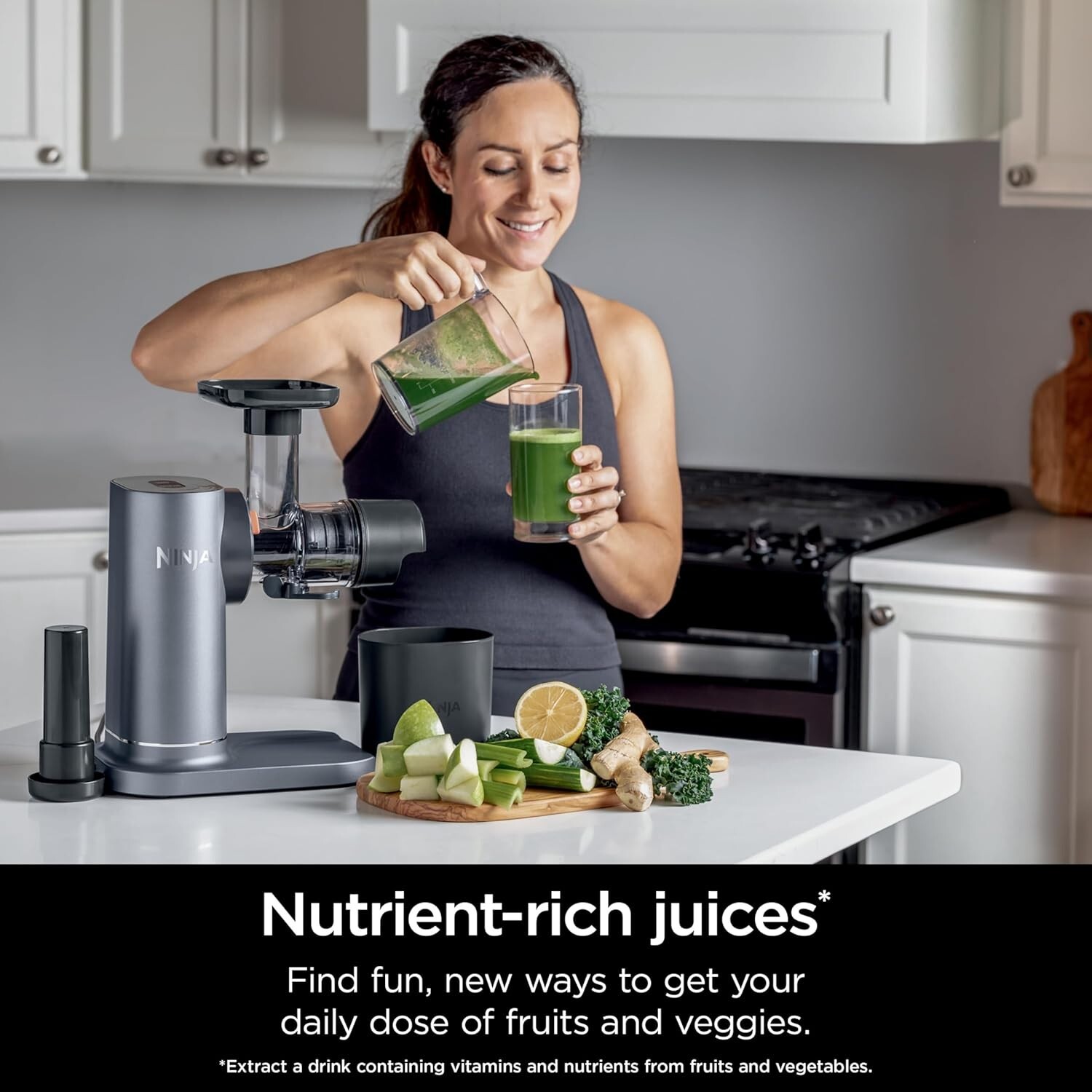 Ninja JC101 Cold Press Pro Compact Powerful Slow Juicer with Total Pulp Control