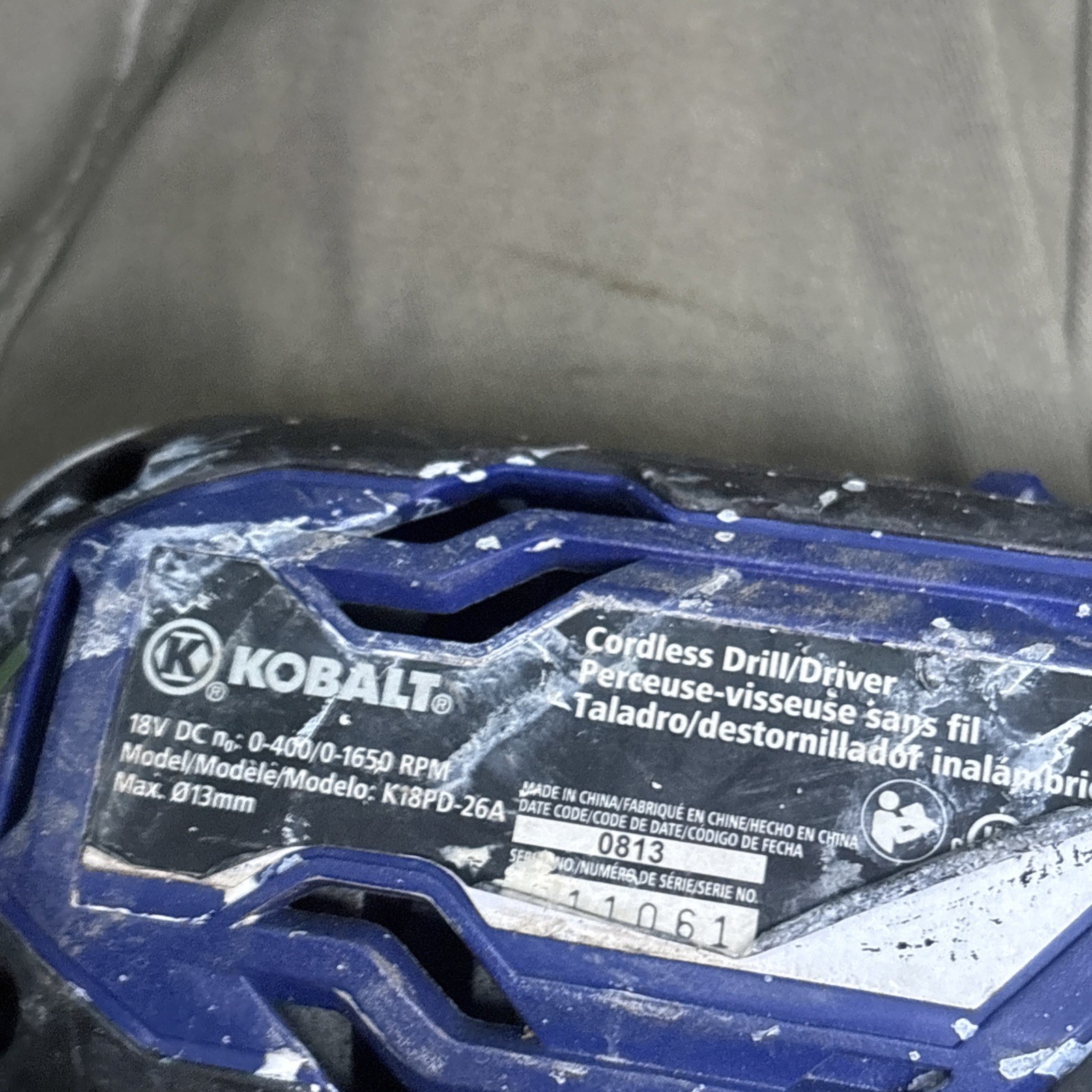 Kobalt 18V DRILL/DRIVER With 1.3 AH Battery. Tested And Working