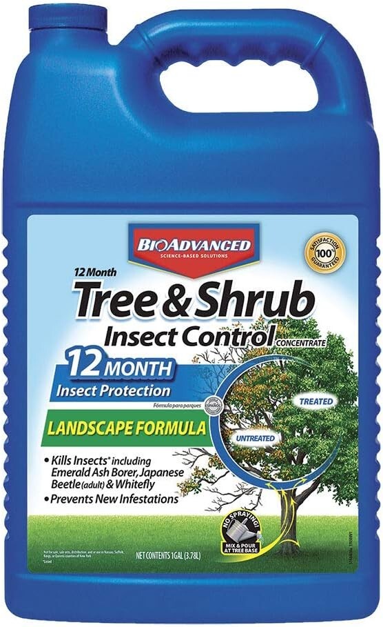 BioAdvanced 701525A 12-Month Shrub Control Insect Killer &Tree Fertilizer 1-Gal